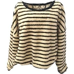 Cozy Free People Breton Striped Sherpa Spring Sweatshirt